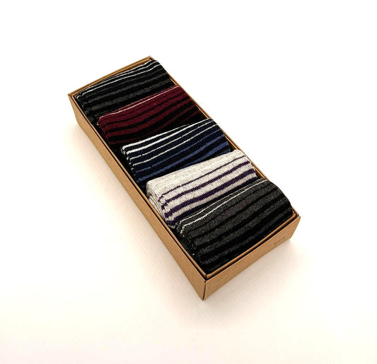 striped crew socks gift box 5 pair set